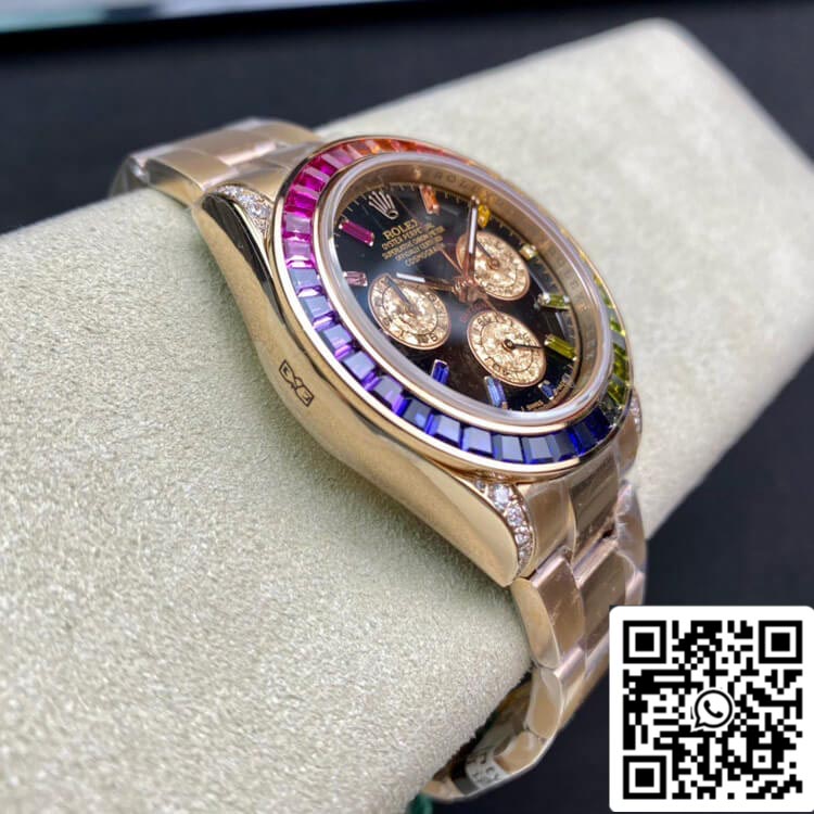 Rolex Daytona 116595 RBOW 1:1 Best Edition TW Fabbrica Rose Gold Black Dial