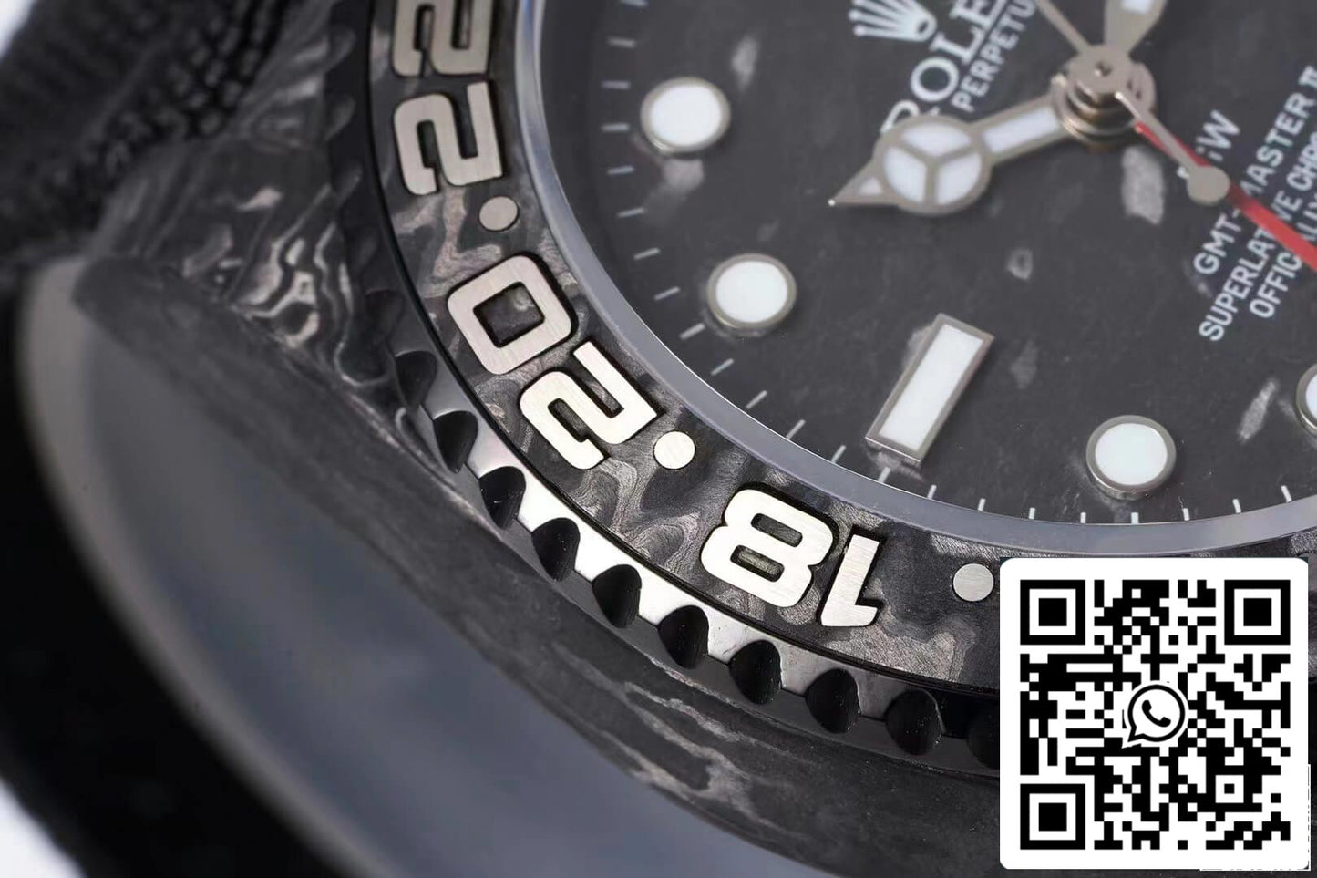 Rolex GMT-MASTER II Diw 1:1 edizione migliore fibra di carbonio Nero Fabric cinturino