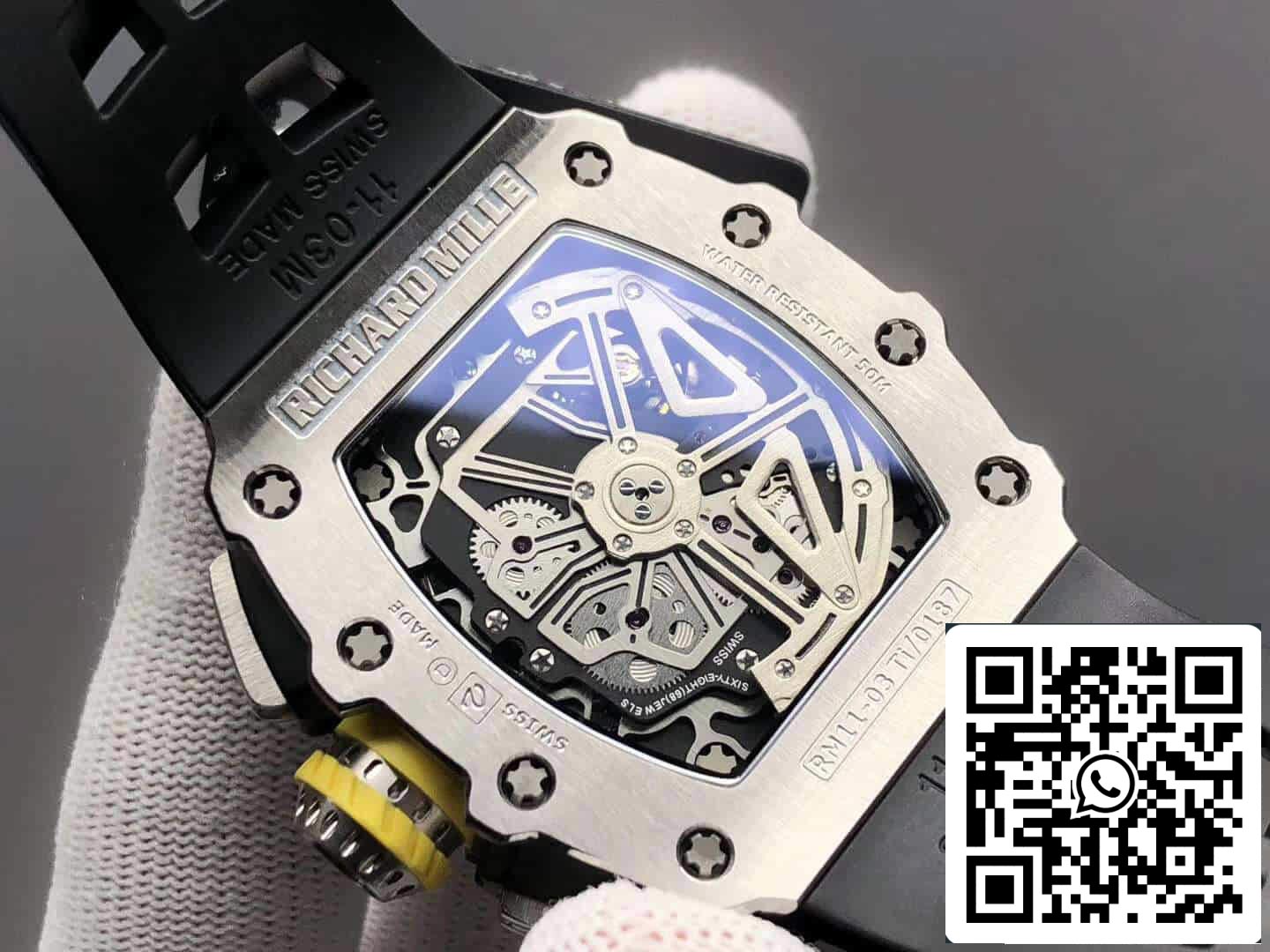 Richard Mille RM11-03 1:1 Best Edition KV Fabbrica Titanium Case Rubber cinturino