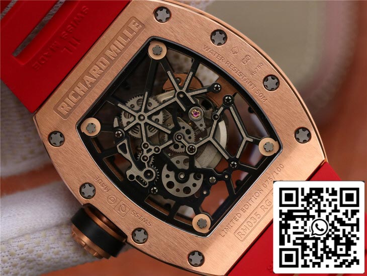 Richard Mille RM035 Americas KV Fabbrica 1:1 Best Edition Rose Gold
