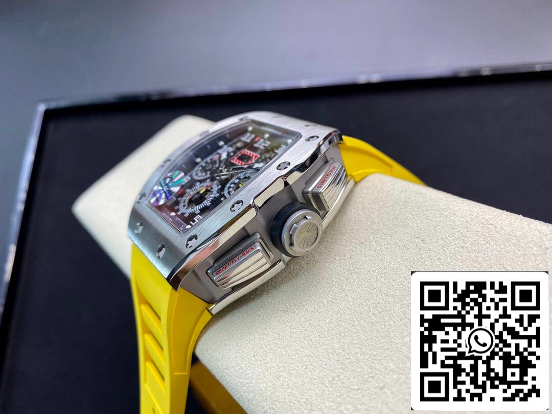 Richard Mille RM11 1:1 Best Edition KV Fabbrica Titanium Yellow cinturino