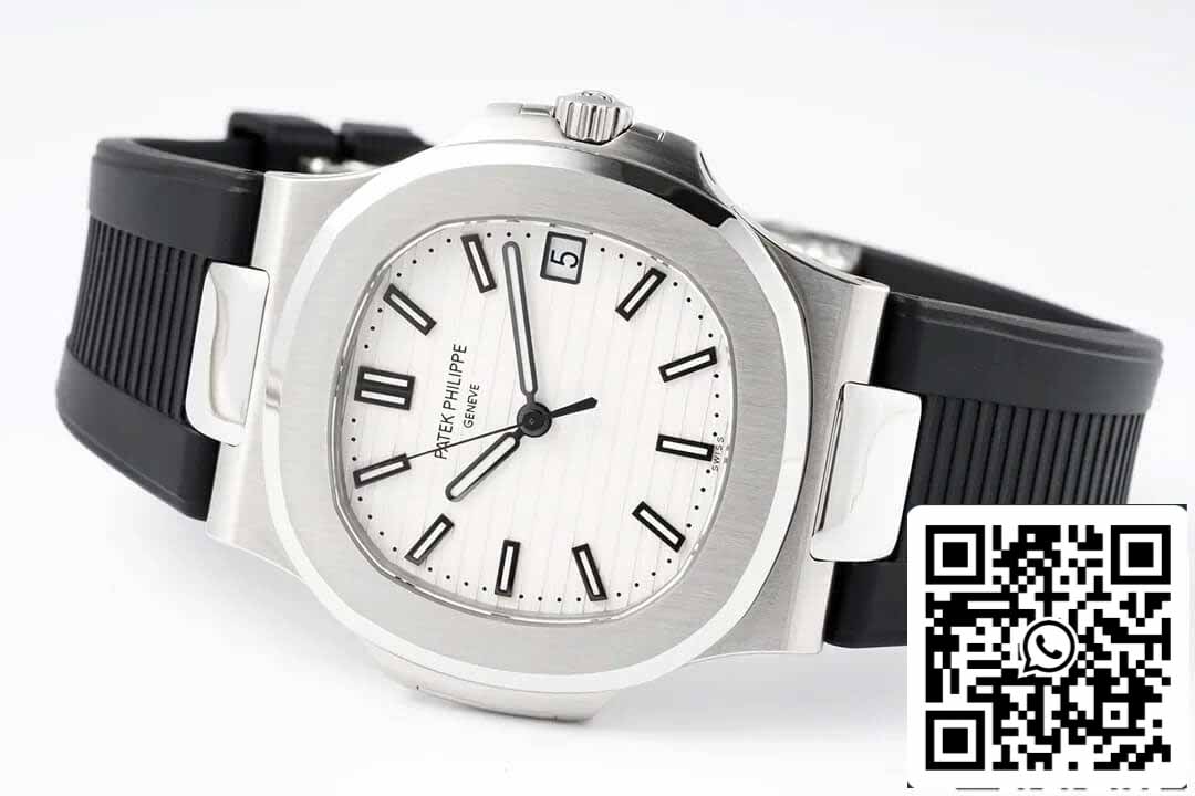 Patek Philippe Nautilus 5711 1:1 Best Edition PPF Fabbrica White Dial Rubber cinturino