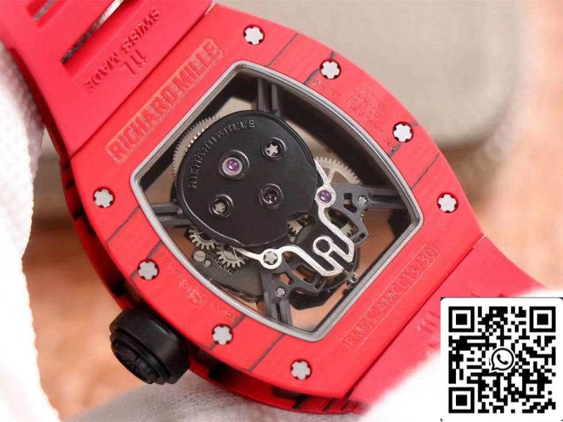 Richard Mille RM052-01 1:1 edizione migliore JB Fabbrica Red Ceramic Swiss Tourbillon
