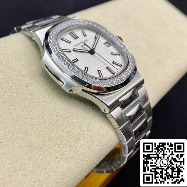 Patek Philippe Nautilus 5713/1G-010 1:1 Best Edition PPF Fabbrica V4 White Dial Swiss ETA324