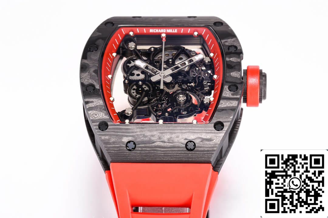 Richard Mille RM055 NTPT 1:1 edizione migliore BBR Fabbrica fibra di carbonio Red cinturino
