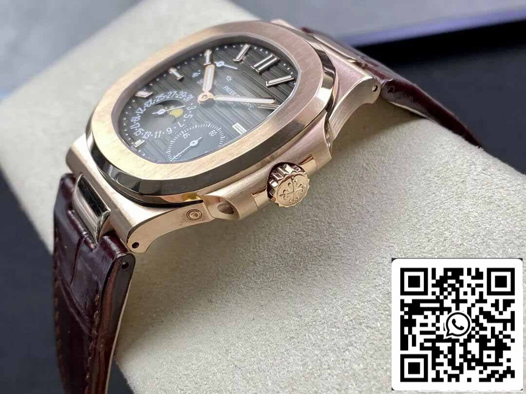 Patek Philippe Nautilus 5712 1:1 Best Edition ZF Fabbrica Brown Leather cinturino Grey dial