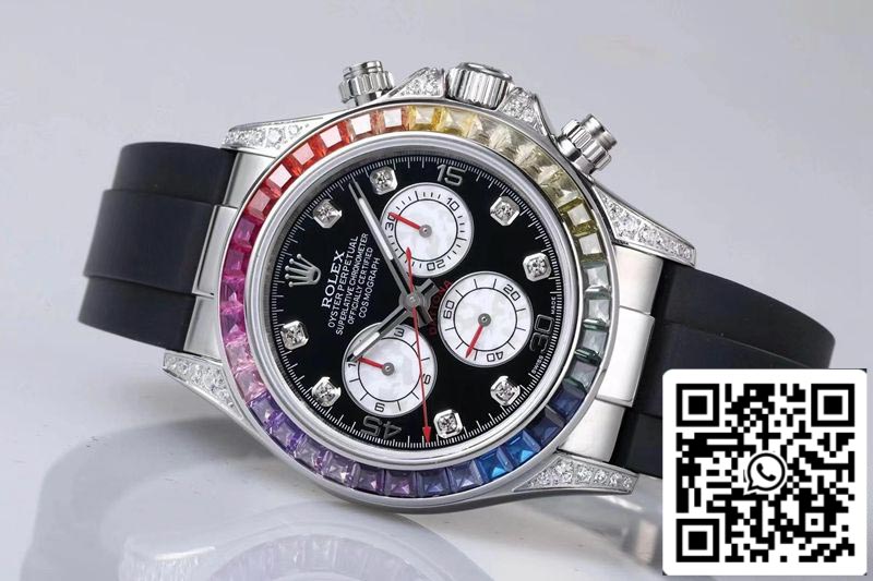 Rolex Daytona 116599RBOW 1:1 edizione melhor BL Fabbrica quadrante nero Swiss ETA4130