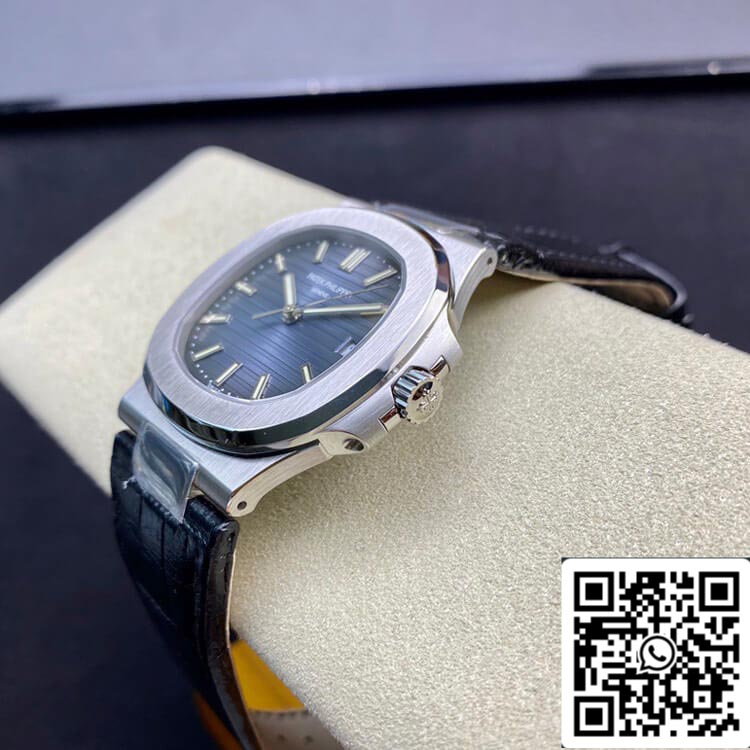 Patek Philippe Nautilus 5711 1:1 edizione migliore 3K Fabbrica quadrante blu Cowhide cinturino