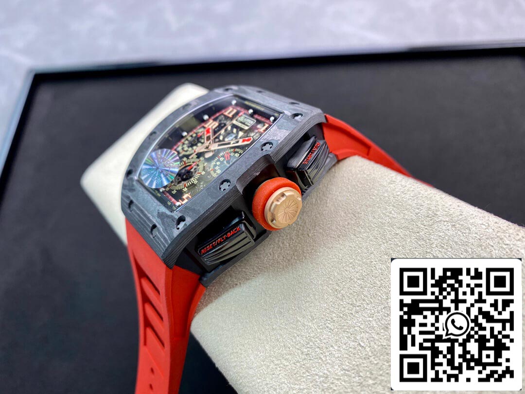 Richard Mille RM011 1:1 Best Edition KV Fabbrica V3 Cinturón de goma roja