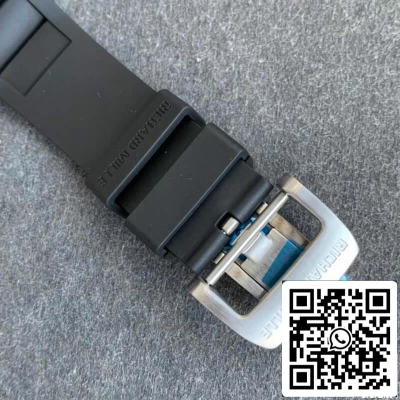 Richard Mille RM011 1:1 Best Edition KV Fabbrica Black Rubber cinturino