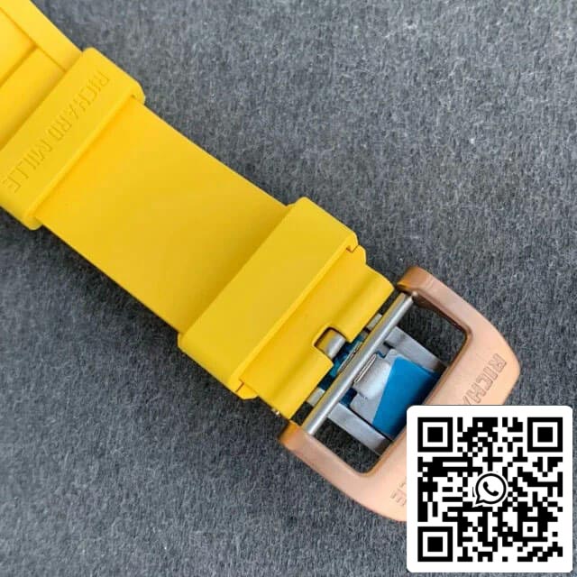 Richard Mille RM011 1:1 Best Edition KV Fabbrica Rose Gold Rubber cinturino