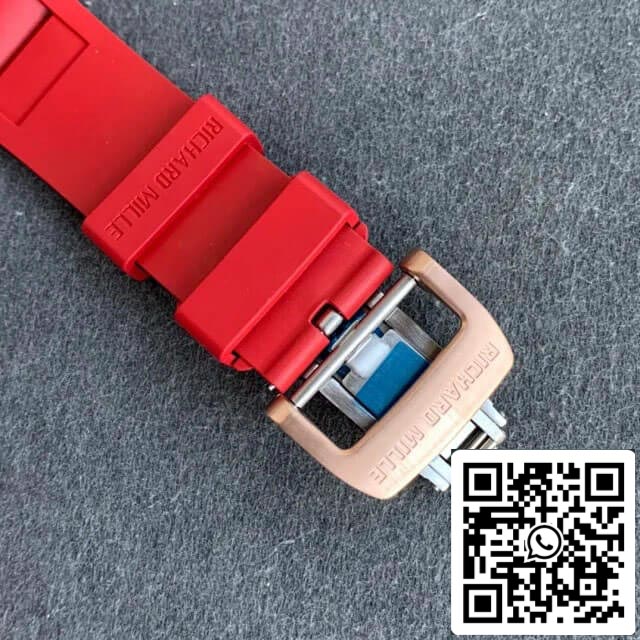 Richard Mille RM011 1:1 Best Edition KV Fabbrica Rose Gold Red cinturino