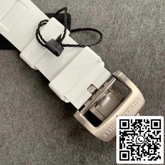 Richard Mille RM-011 1:1 Best Edition KV Fabbrica Ceramic White Rubber cinturino