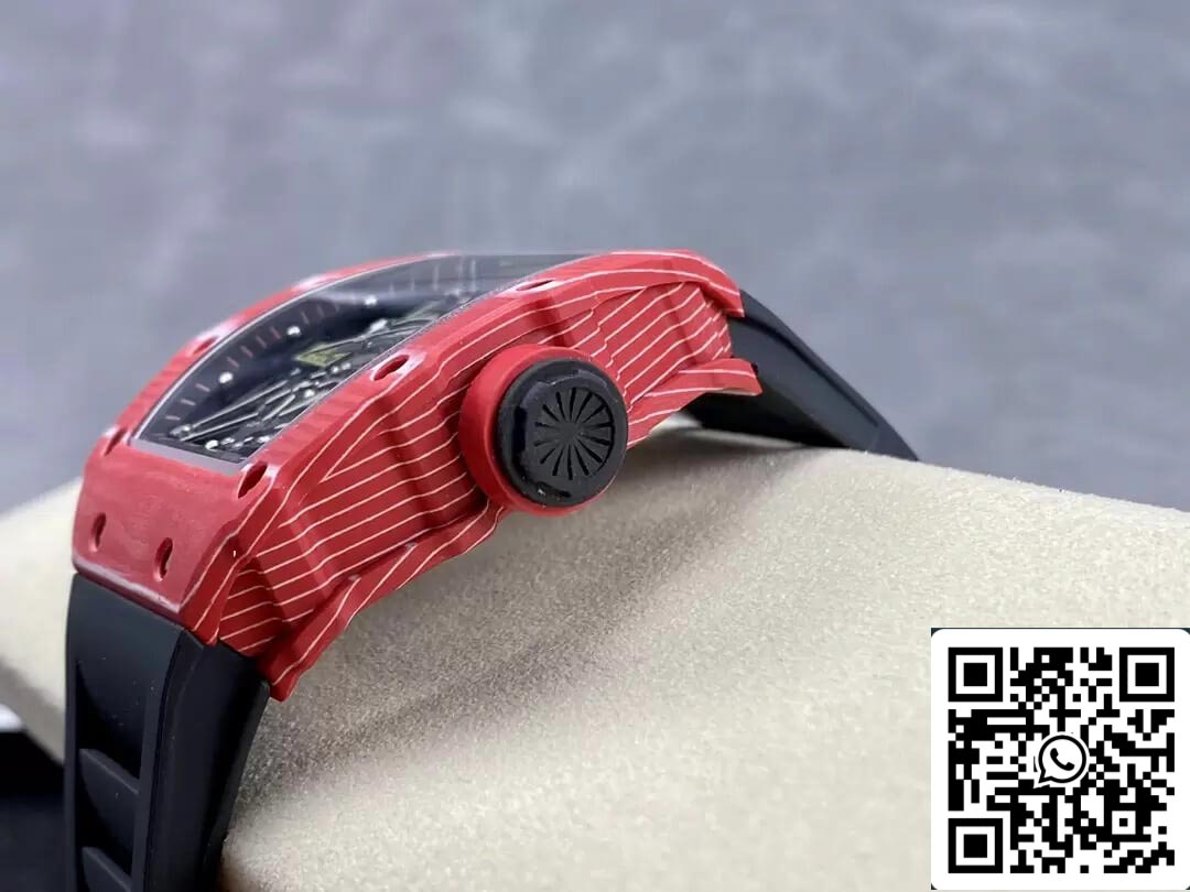 Richard Mille RM35-02 1:1 Best Edition T+ Fabbrica Red Carbon Fiber NTPT Case Black cinturino