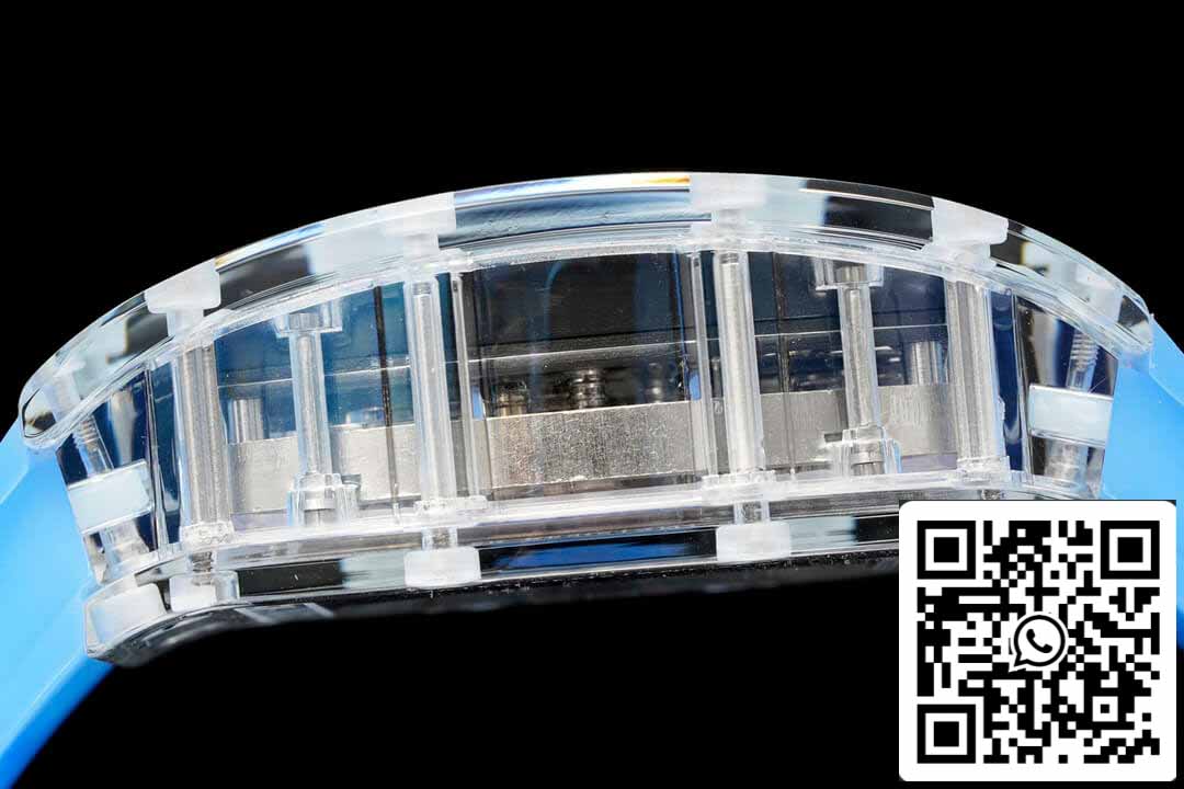 Richard Mille RM12-01 1:1 Best Edition RM Fabbrica Tourbillon Transparent Version Blue cinturino