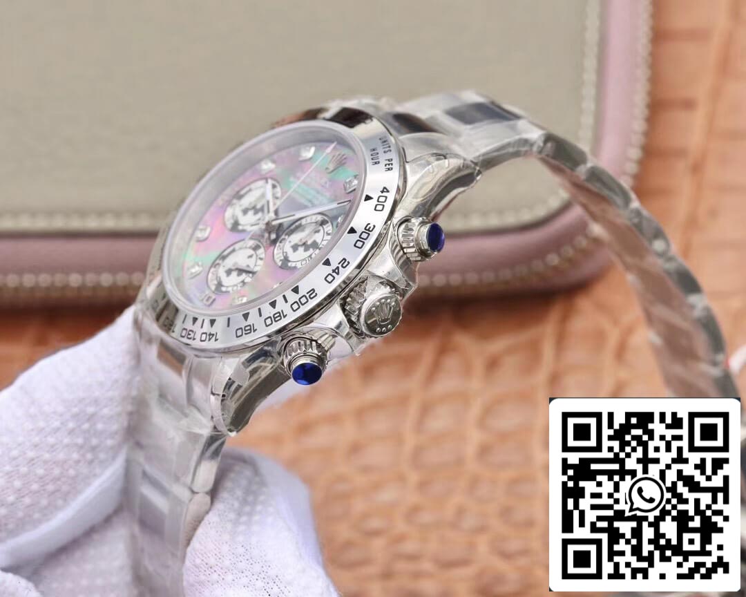 Rolex Daytona Cosmograph 116509-0064 1:1 edição melhor JH Fabbrica mostrador Fritillaria em ouro branco 18K