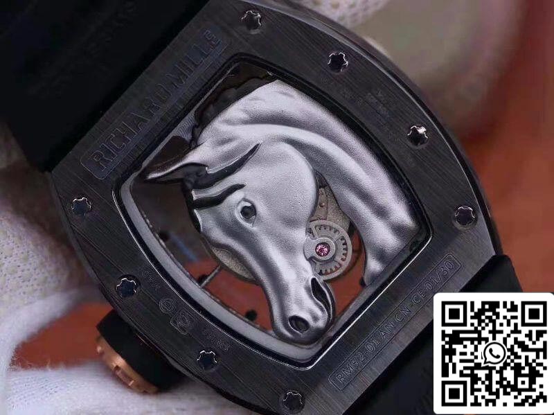 Richard Mille Polo Club Saint Tropez RM52-02 KV Fabbrica 1:1 Best Edition Swiss ETA8215 Silver Horse Dial