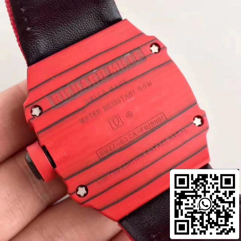 Richard Mille RM27-03 KV Fabbrica 1:1 Best Edition Swiss ETA9015 Carbono forjado rojo