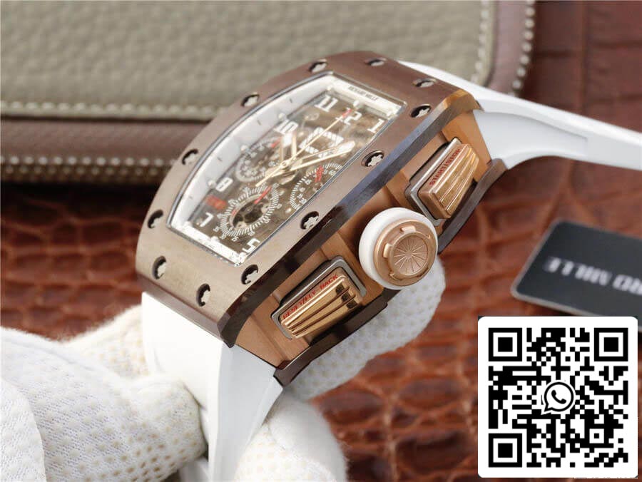 Richard Mille RM011 1:1 Best Edition KV Fabbrica Ceramic White cinturino
