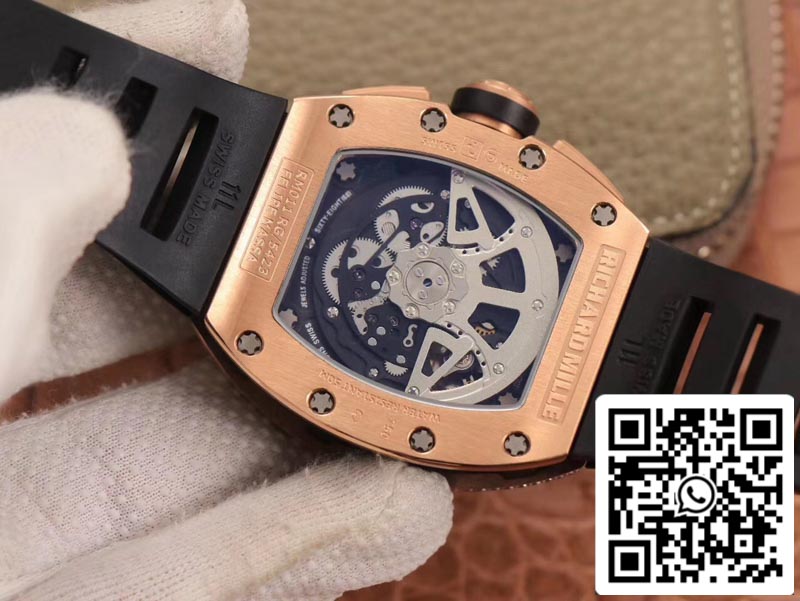 Richard Mille RM011 RG/5423 1:1 Best Edition KV Fabbrica Rose Gold Diamond Swiss movimento