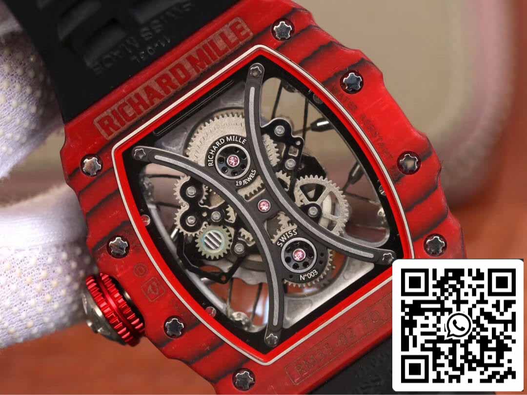 Richard Mille RM53-01 1:1 Best Edition KV Fabbrica TPT Carbon Fiber Black cinturino