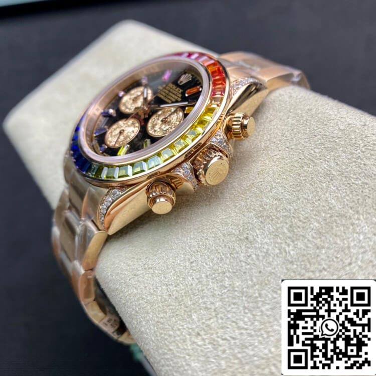 Rolex Daytona 116595 RBOW 1:1 Best Edition TW Fabbrica Rose Gold Black Dial