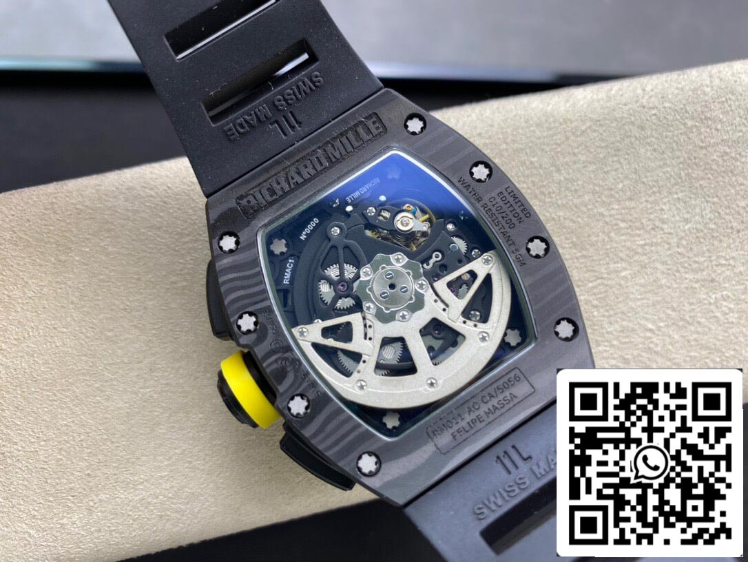 Richard Mille RM-011 1:1 Best Edition KV Fabbrica Yellow cinturino