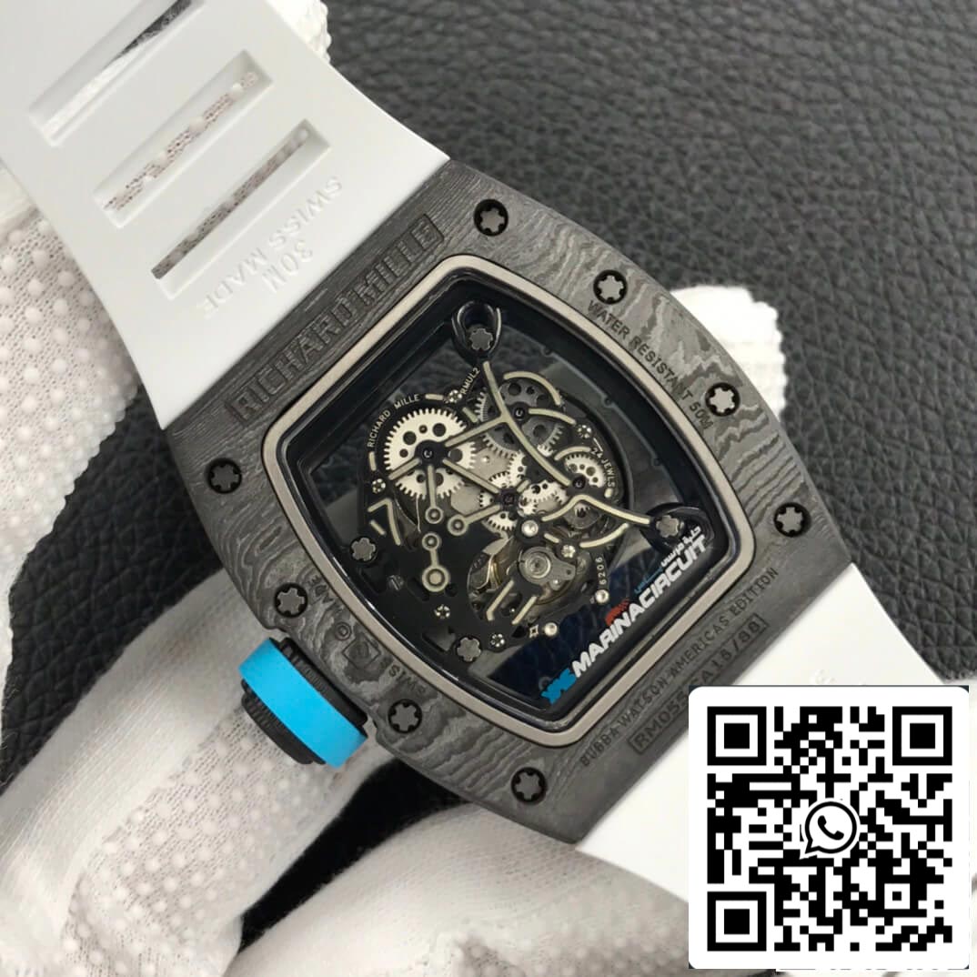 Richard Mille RM055 1:1 Best Edition ZF Fabbrica Carbon Fiber Skeleton Dial