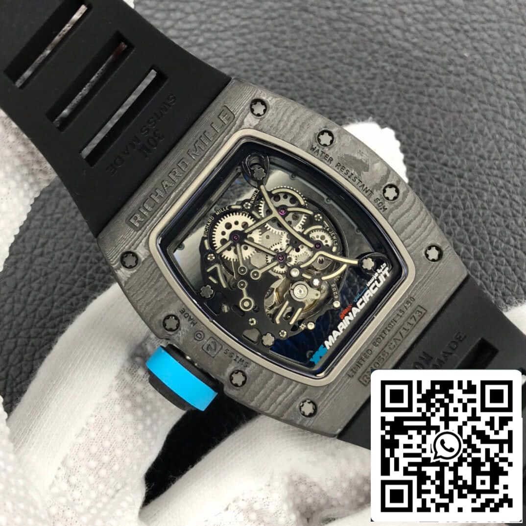 Richard Mille RM055 1:1 Best Edition ZF Fabbrica Carbon Fiber Case
