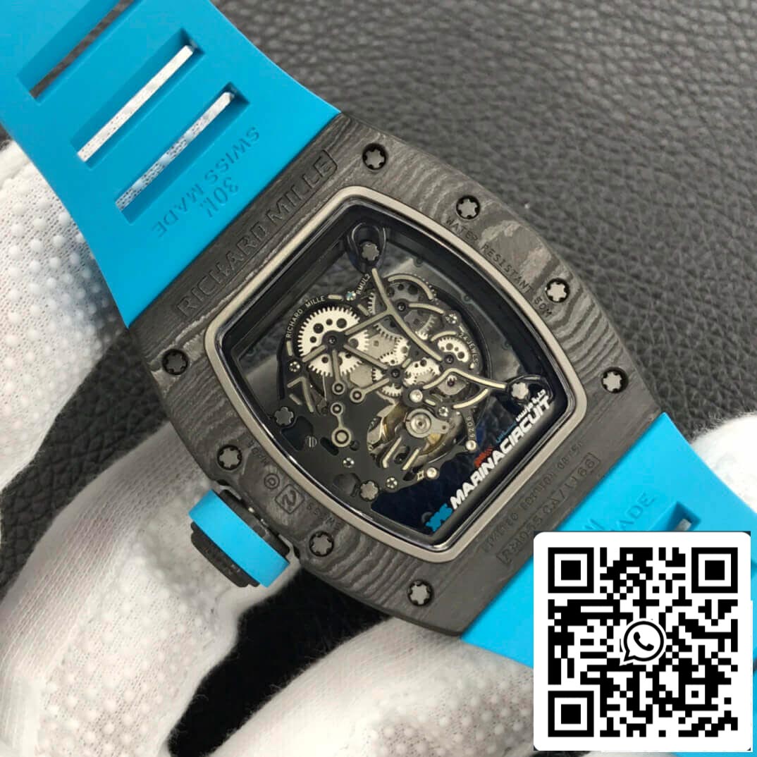 Richard Mille RM055 1:1 Best Edition ZF Fabbrica Blue Rubber cinturino