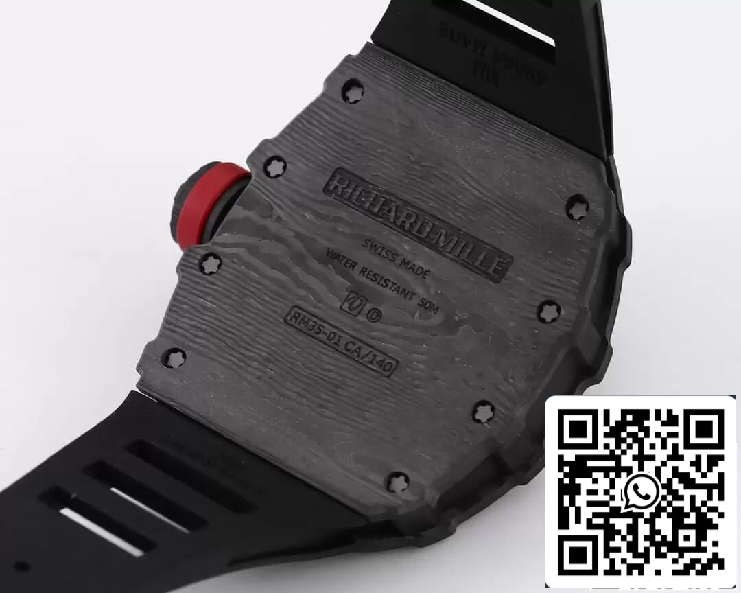 Richard Mille RM35-01 1:1 edizione migliore BBR Fabbrica Nero Gomma cinturino