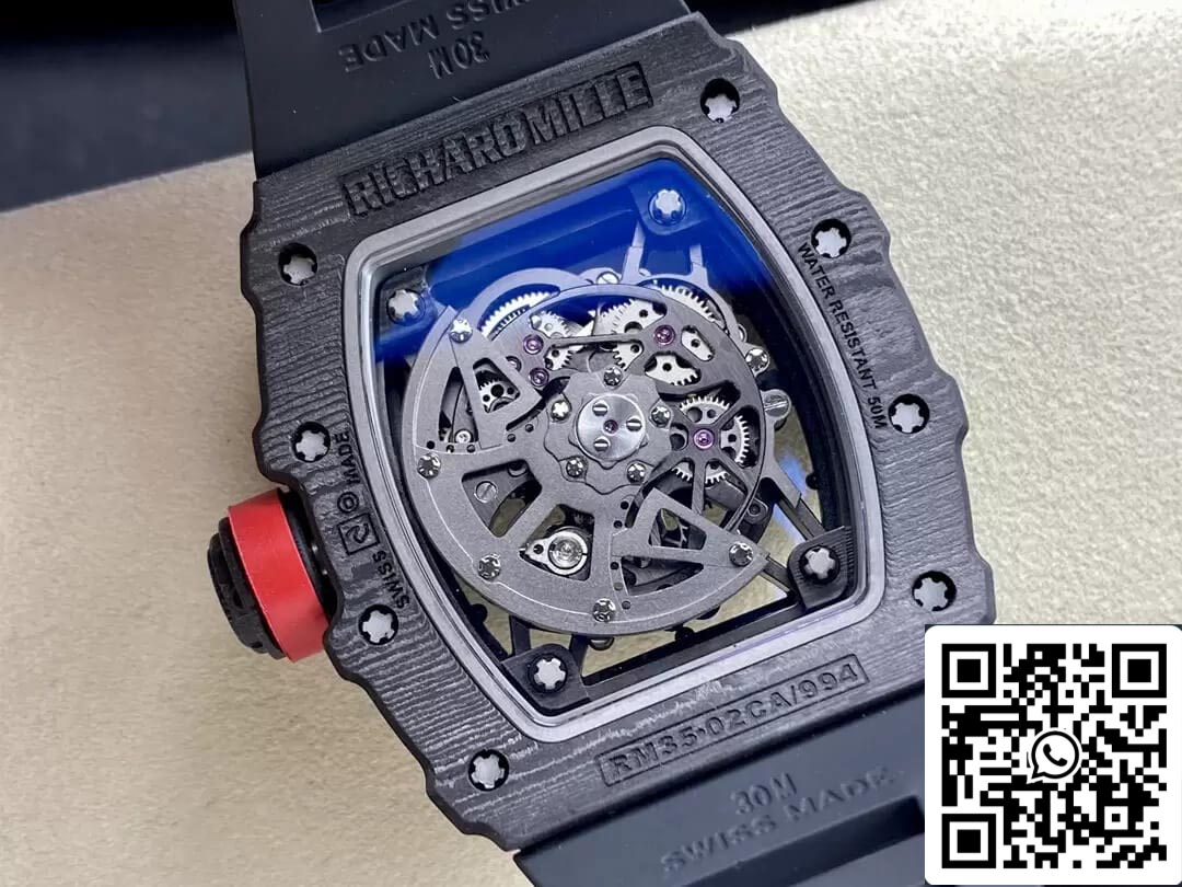 Richard Mille RM35-02 1:1 Best Edition T+ Fabbrica NTPT Carbon Fiber Black cinturino