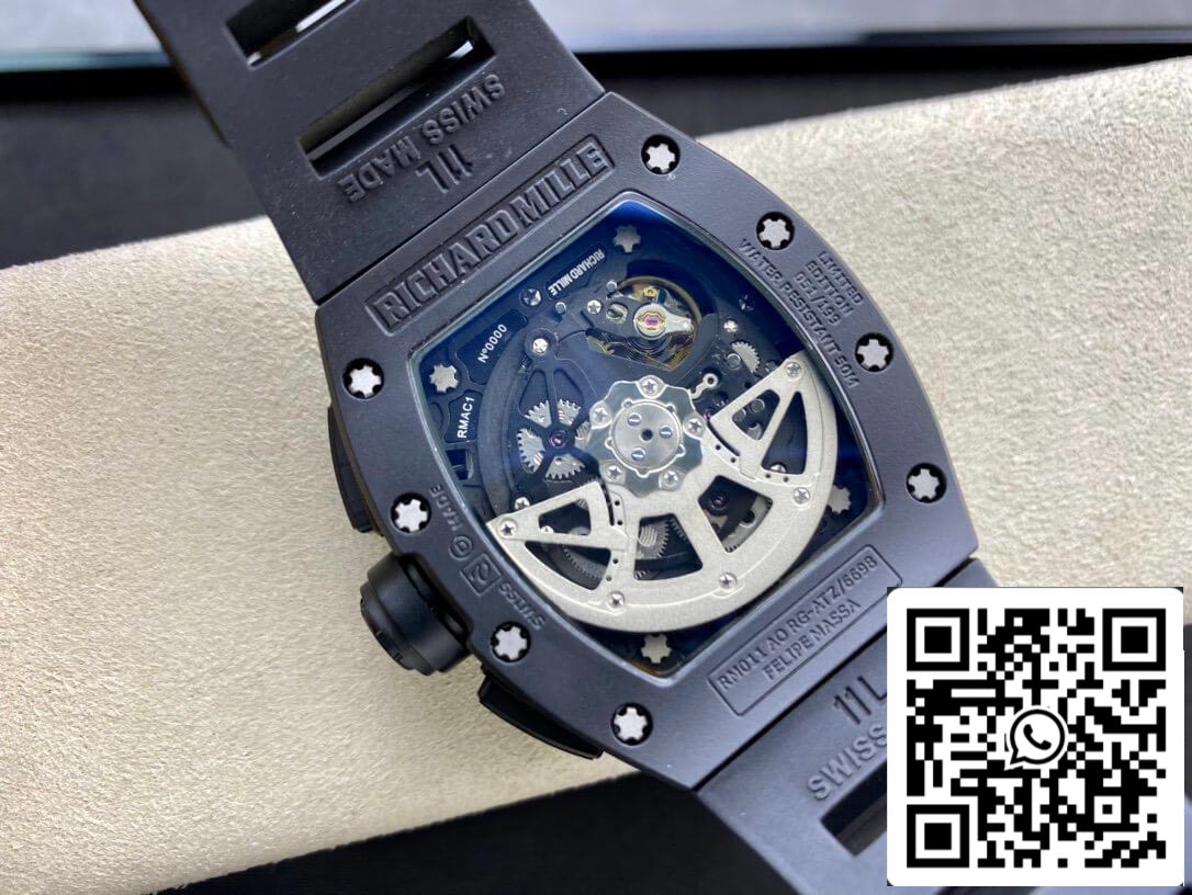 Richard Mille RM011 1:1 Best Edition KV Fabbrica Ceramic Black Case