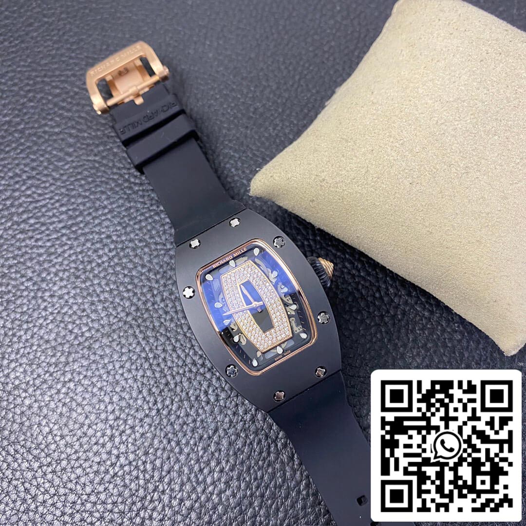 Richard Mille RM 07-01 1:1 Best Edition RM Fabbrica Black Rubber cinturino