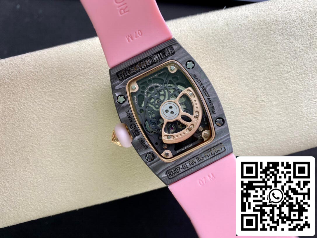 Richard Mille RM-07 Bon Bon 1:1 Melhor Edição RM Fabbrica Cinturino Rosa