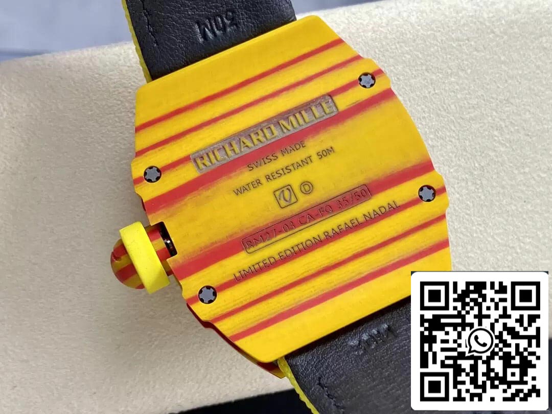 Richard Mille RM27-03 Tourbillon 1:1 edizione migliore BBR Fabbrica Yellow cinturino