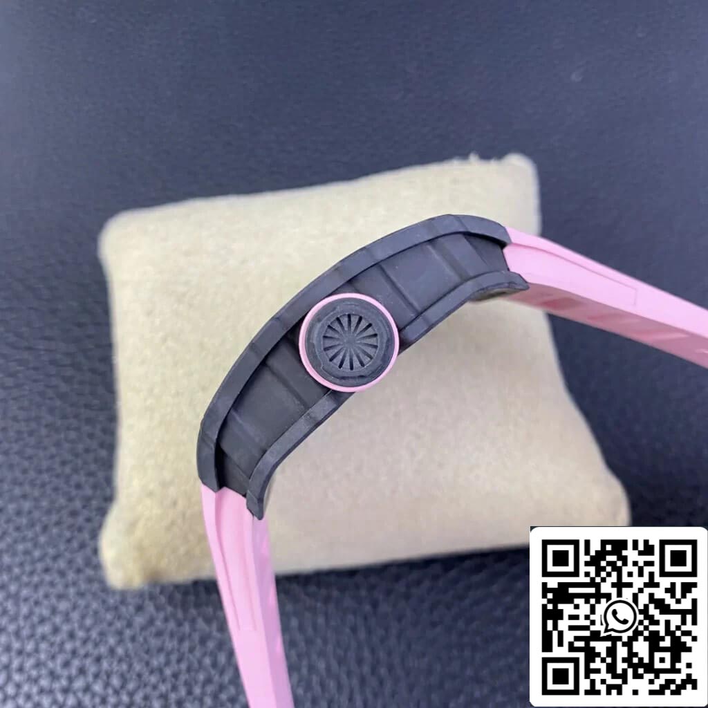 Richard Mille RM35-02 1:1 Best Edition T+ Fabbrica NTPT Carbon Fiber Pink Rubber cinturino