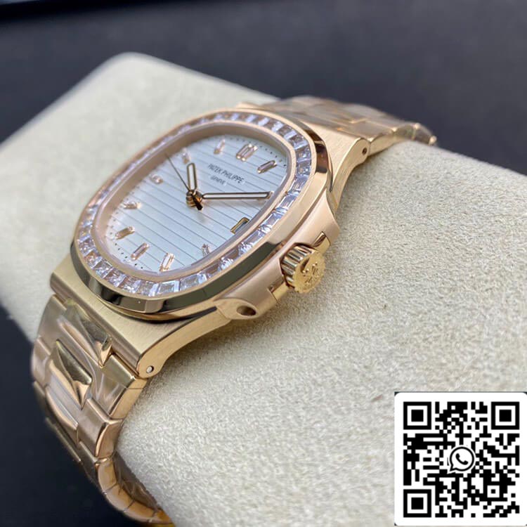 Patek Philippe Nautilus 1:1 Best Edition PPF Fabbrica Rose Gold With Diamonds