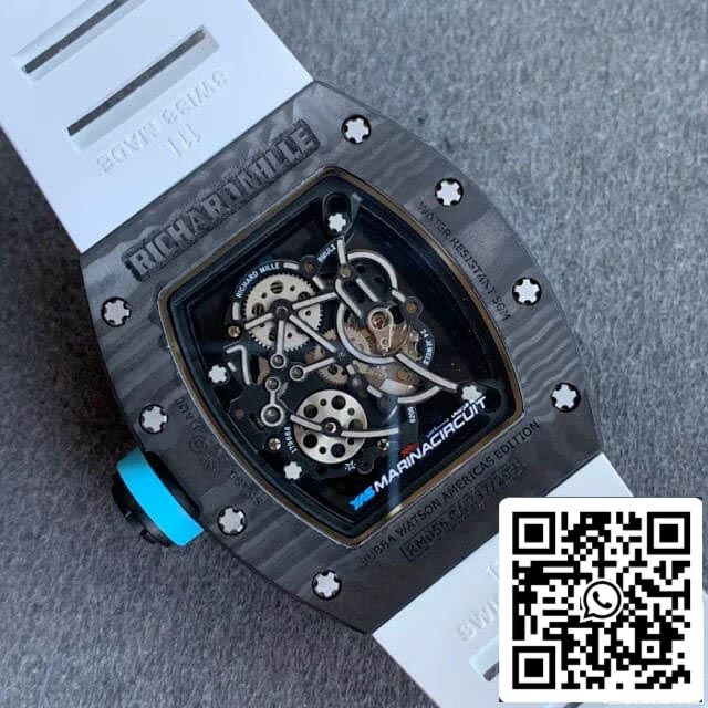 Cinturón de goma de fibra de carbono Richard Mille RM055 1:1 Best Edition KV Fabbrica V2