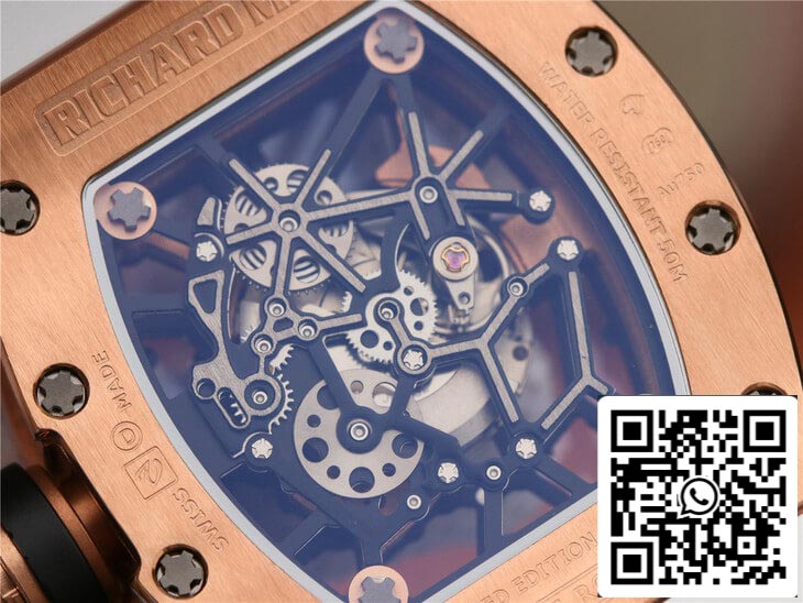 Richard Mille RM035 Americas KV Fabbrica 1:1 Best Edition Rose Gold White cinturino