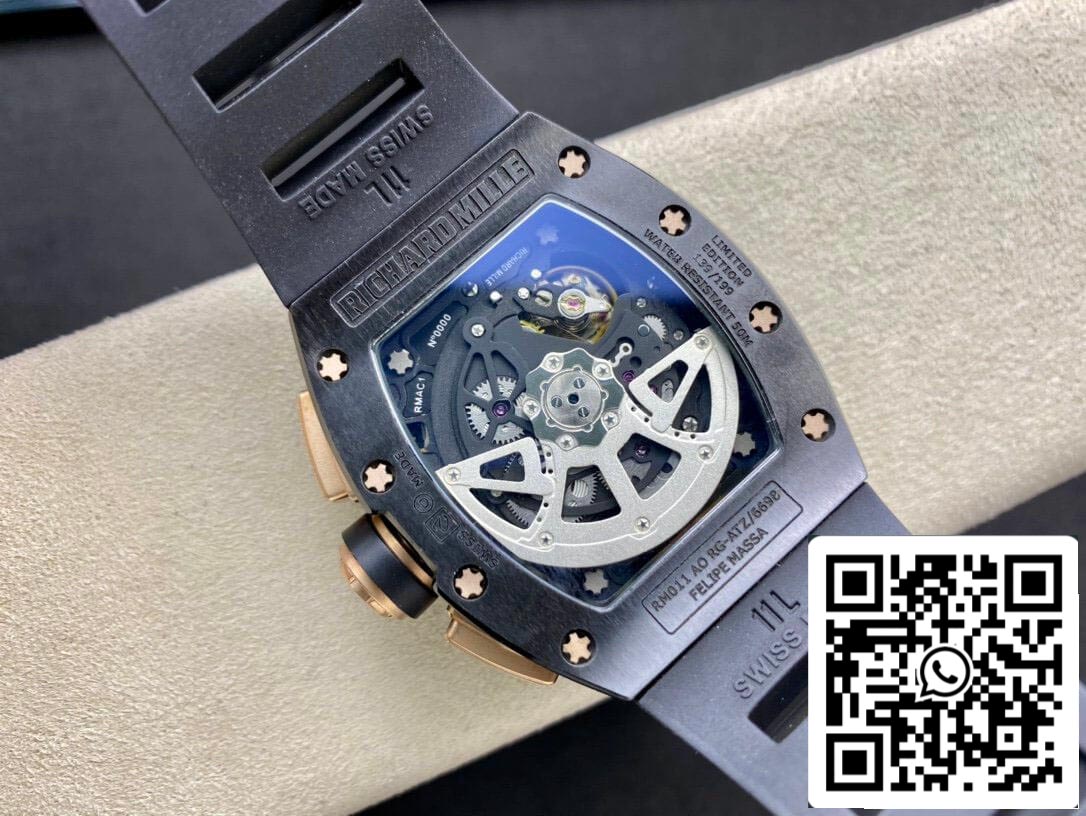 Richard Mille RM011 1:1 Melhor Edição KV Fabbrica Mostrador Esqueleto de Cerâmica