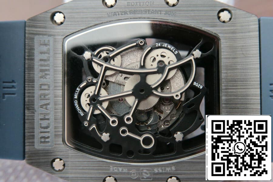 Richard Mille RM055 1:1 Melhor Edição KV Fabbrica Cinturino Azul Escuro