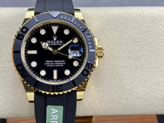 Rolex Yacht-Master 42 quadrante nero Yellow Oro  M226658-0001  1:1 edizione migliore AR Fabbrica Counterweight Versione