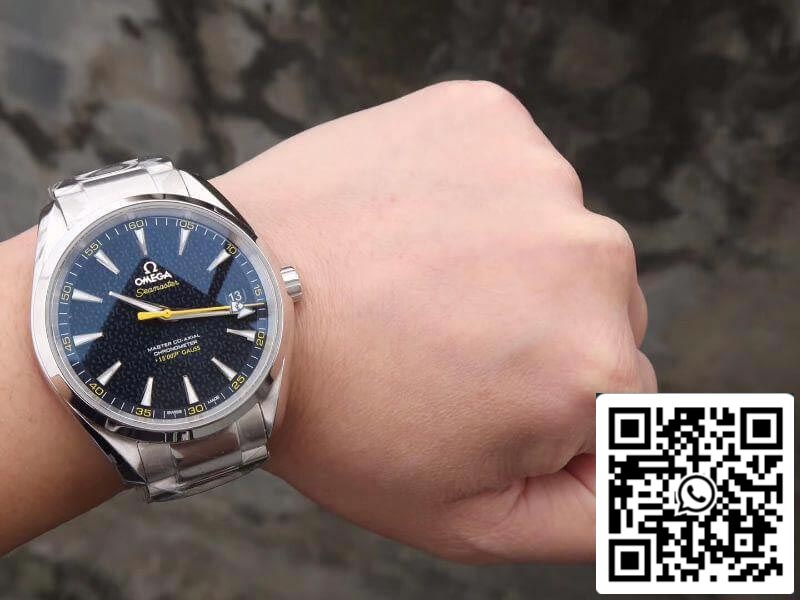 Omega Seamaster Aqua Terra 231.10.42.21.03.004 150M “James Bond” acciaio inossidabile 1:1 edição melhor acciaio inossidabile bracciale Swiss ETA8500 Blu texturizado quadrante