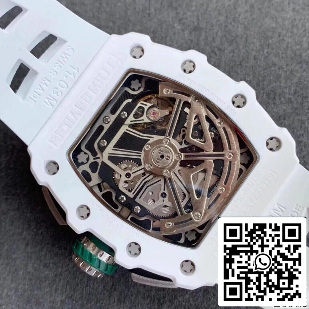 Richard Mille RM011-03 1:1 Best Edition KV Fabbrica White cinturino