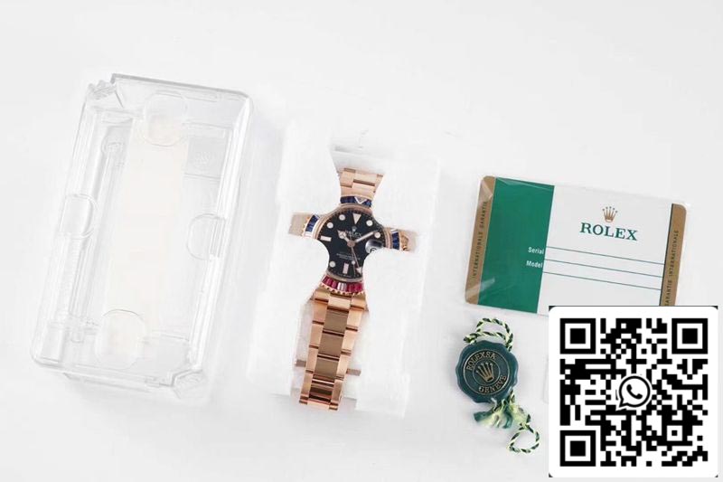Rolex GMT Master II 116759 SAru 1:1 Best Edition ROF Fabbrica Rose Gold Swiss ETA2836