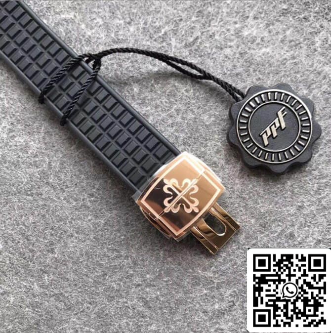 Patek Philippe Aquanaut 1:1 Best Edition PPF Fabbrica Diamond Rose Gold Black Dial