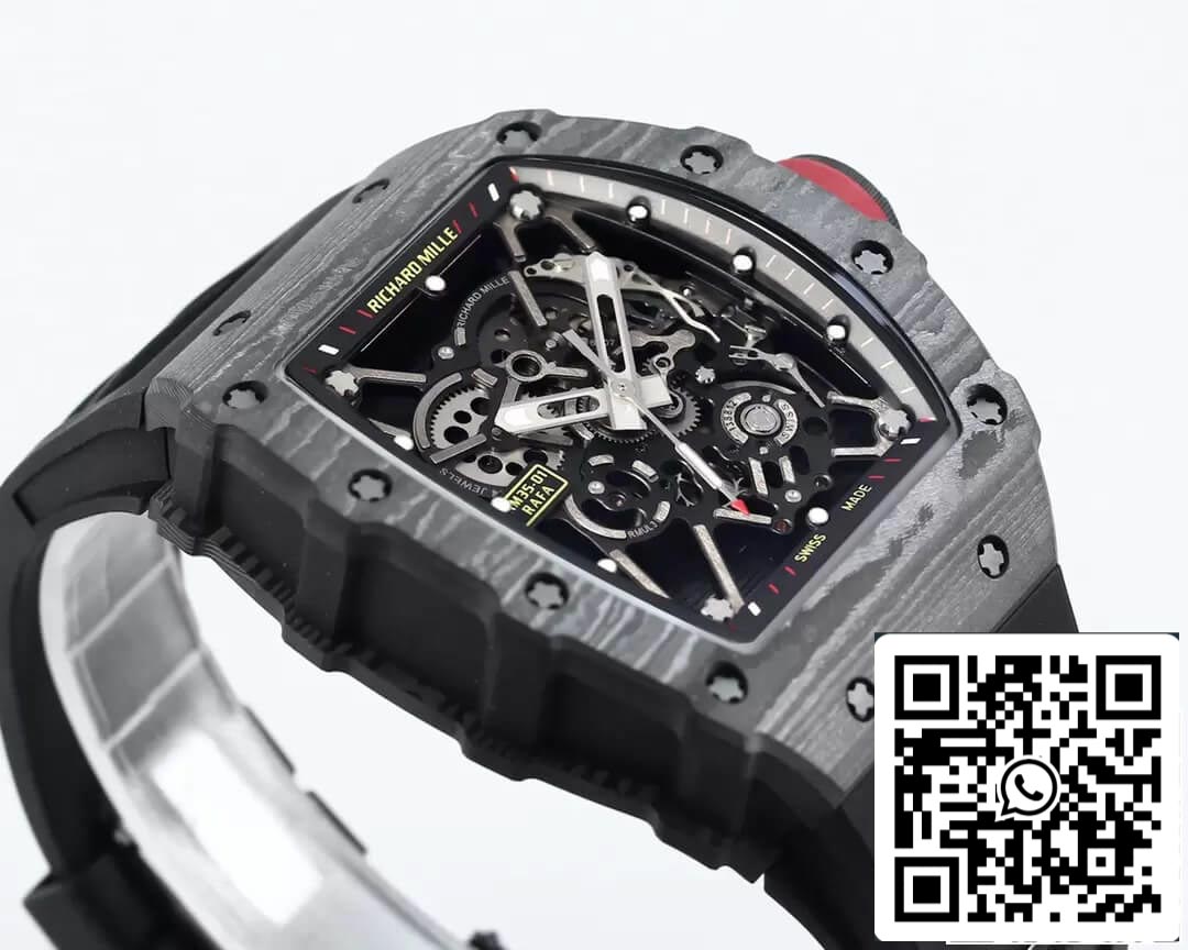 Richard Mille RM35-01 1:1 edizione migliore BBR Fabbrica Nero Gomma cinturino