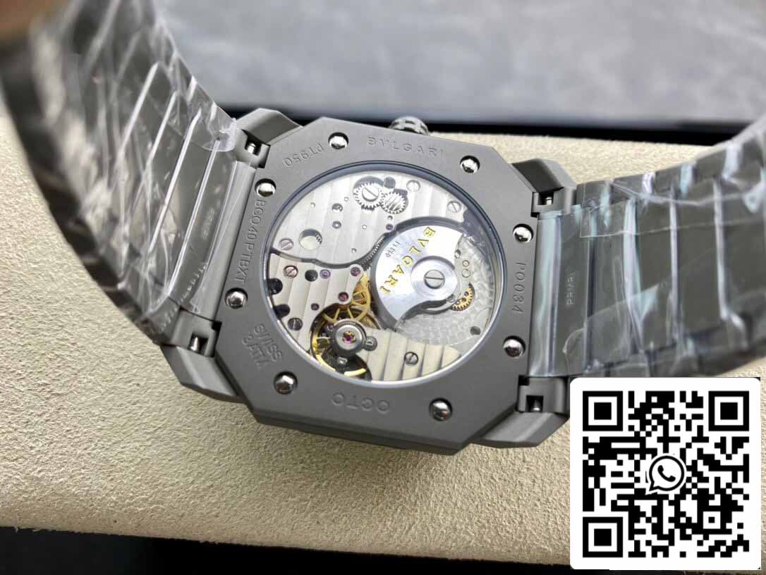 Bvlgari Octo Finissimo 102713 BGO40C14TTXTAUTO 1:1 edizione migliore BV Fabbrica Argento Grey quadrante