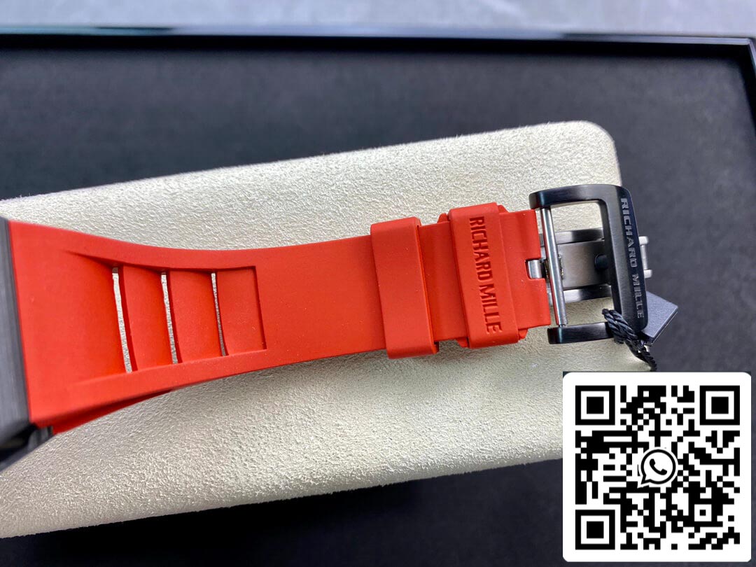 Richard Mille RM011 1:1 Best Edition KV Fabbrica V3 Cinturón de goma roja